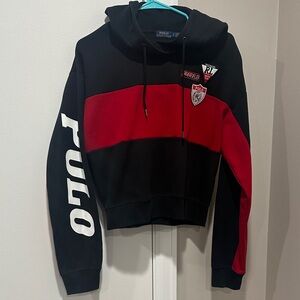 Polo by Ralph Lauren Black and Red Hooded Sweatshirt